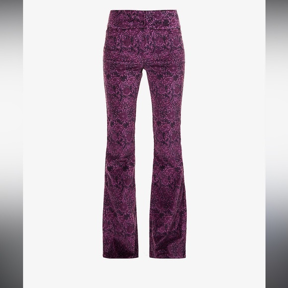 New Paige High Rise Lou Lou Black Cherry Velvet pant